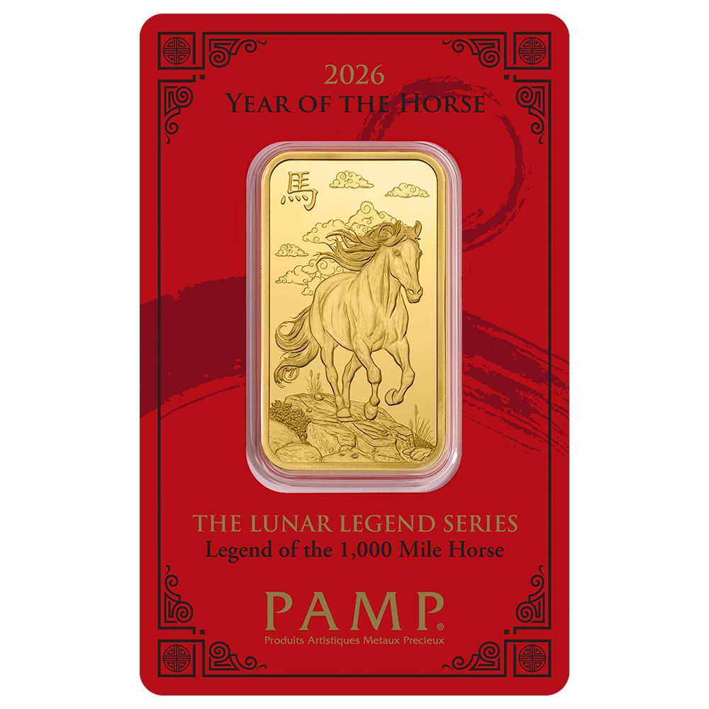 Pamp Suisse Lunar Legends 2026 Year of the Horse 1oz Gold Bar